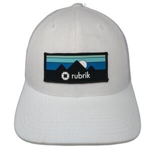 Rubrik Patch Snapback Mesh Back Trucker Hat White One Size Yupoong
